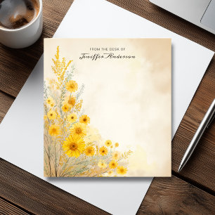 Soft Yellow Flowers Vintage Style Notepad