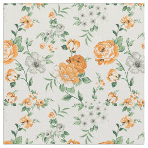 Soft Yellow Garden Floral Pattern Fabric