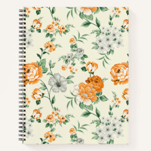 Soft Yellow Garden Floral Pattern Notebook
