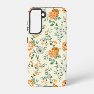Soft Yellow Garden Floral Pattern Samsung Galaxy Case