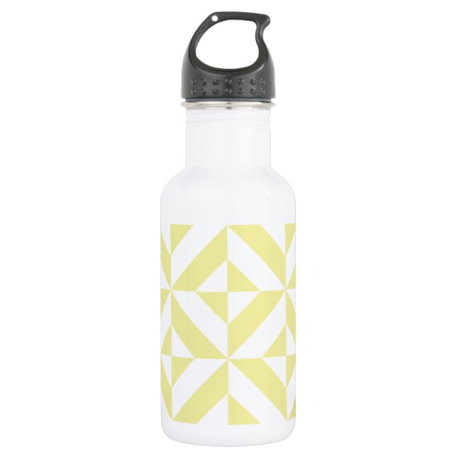 Soft Yellow Geometric Art Deco 532 Ml Water Bottle (Front)
