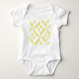 Soft Yellow Geometric Art Deco Baby Bodysuit