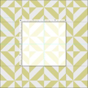 Soft Yellow Geometric Art Deco Fabric