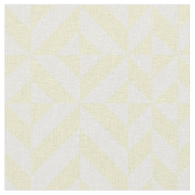 Soft Yellow Geometric Art Deco Fabric (Close Up)