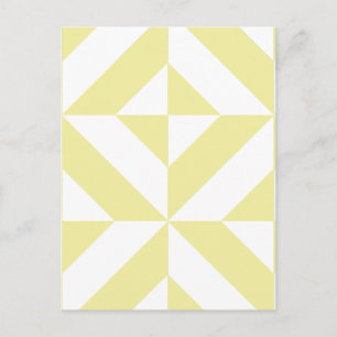 Soft Yellow Geometric Art Deco Postcard