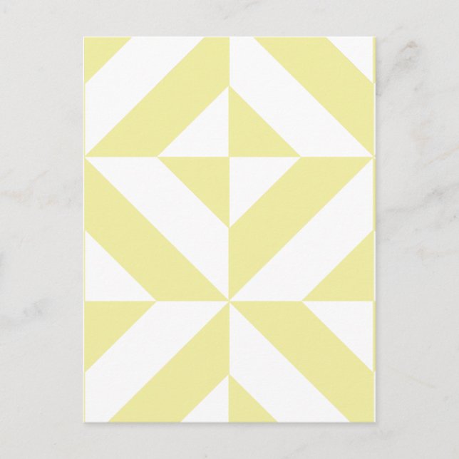 Soft Yellow Geometric Art Deco Postcard (Front)