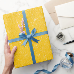 Soft Yellow Glitter Print Wrapping Paper