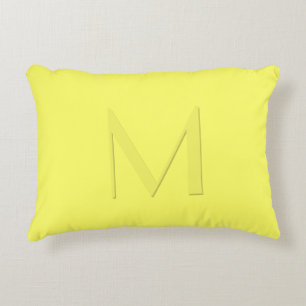 Soft Yellow Monogrammed Decorative Cushion