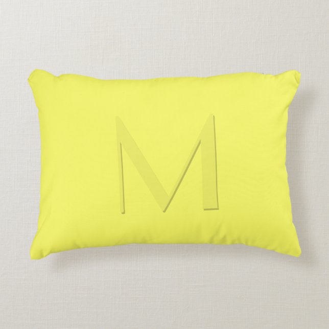 Soft Yellow Monogrammed Decorative Cushion (Front)