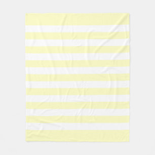 Soft Yellow Pastel & White Lines Pattern Fleece Blanket