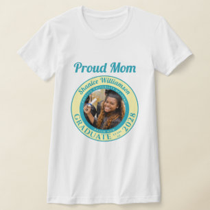 Soft Yellow Photo Modern Graduation Proud Mum T-Shirt