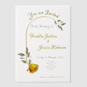 Soft Yellow-Pink & Pale Green Floral Wedding  Vellum Invitations