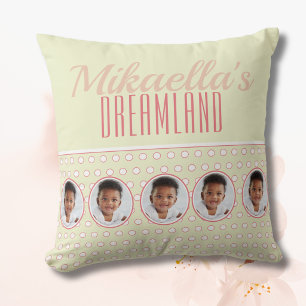 Soft Yellow Polka Dot Nursery Gift Cushion