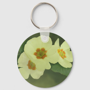Soft Yellow Primrose Flowers Key Ring