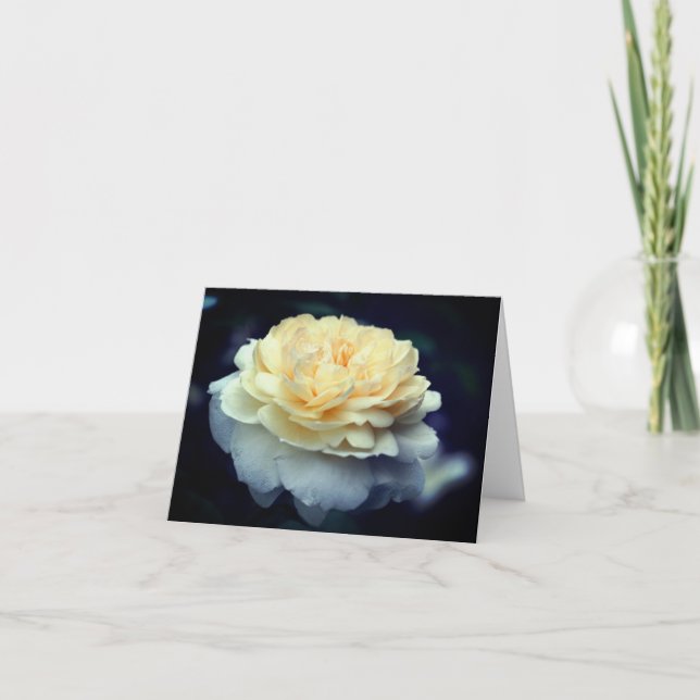 Soft Yellow Rose Flower Customisable Note Card (Front)