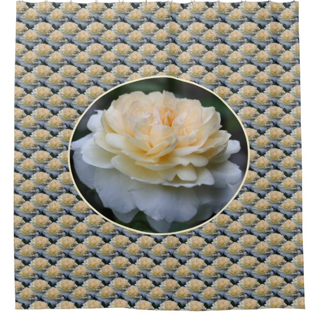 Soft Yellow Rose Flower Pattern Nature  Shower Curtain