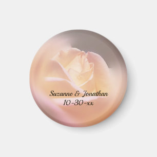 Soft Yellow Rose Wedding Favor Magnet