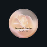 Soft Yellow Rose Wedding Favour Magnet<br><div class="desc">Soft and dreamy yellow rose with pink highlights floral save the date wedding announcement or favour refrigerator magnet. Fill in your information in the template. Make more changes to text and font size, style, and colour by clicking on Customise. This image is available on many products in my gallery. Please...</div>