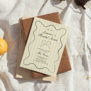 Soft Yellow Stripes Bridal Soirée Invitation