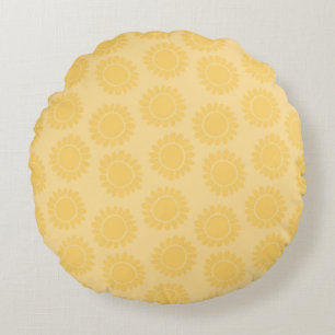 Soft Yellow Sunflower Bloom 1 Round Cushion