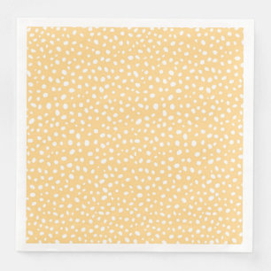 Soft Yellow Uneven Dots Graphic Design Napkin