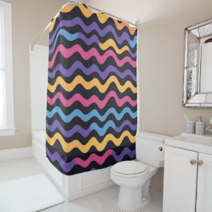 Soft Zig Zag colourful festive Shower Curtain