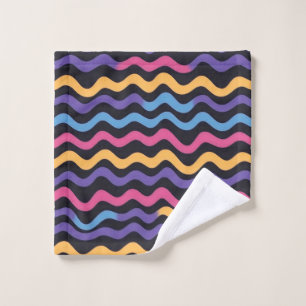 Soft Zig Zag waves colourful festive Wash Cloth
