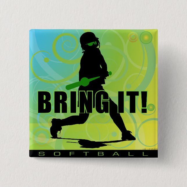 softball102 15 cm square badge (Front)