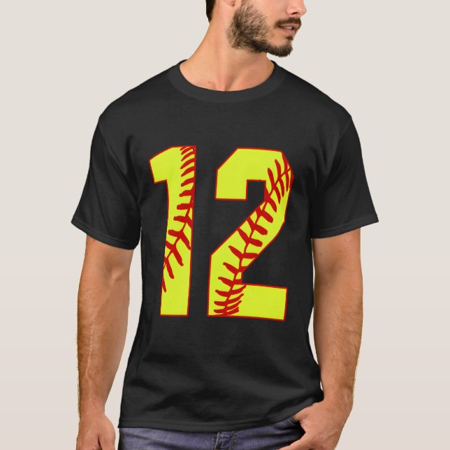 Softball 12 Fast Pitch Love Softball Mum Favourite T-Shirt (Front)