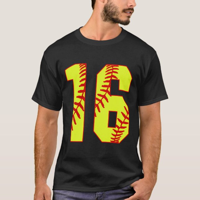 Softball 16 Fast Pitch Love Softball Mum Favourite T-Shirt (Front)