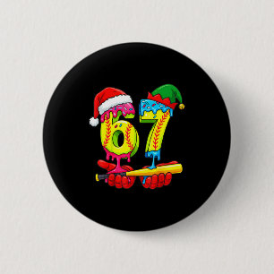 Softball 67 Ice Cream Drip Six Seven Boys Funny Ch 6 Cm Round Badge