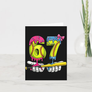 Softball 67 Ice Cream Drip Six Seven Boys Funny Me Card
