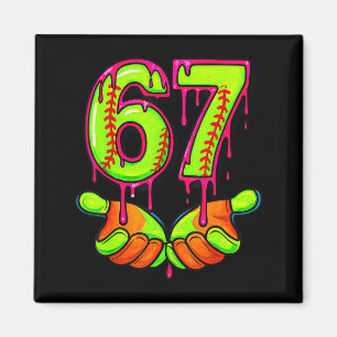Softball 67 Six Seven Funny Gen Alpha Meme Drip Te Magnet