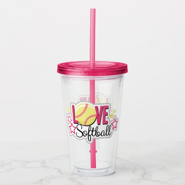 Softball Acrylic Tumbler (Front)