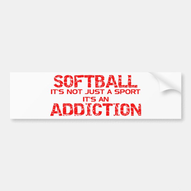 Softball Addiction Bumper Sticker (Front)