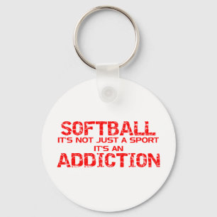 Softball Addiction Key Ring