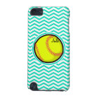 Softball; Aqua Green Chevron