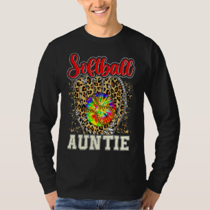 Softball Auntie Leopard Game Day T-Shirt