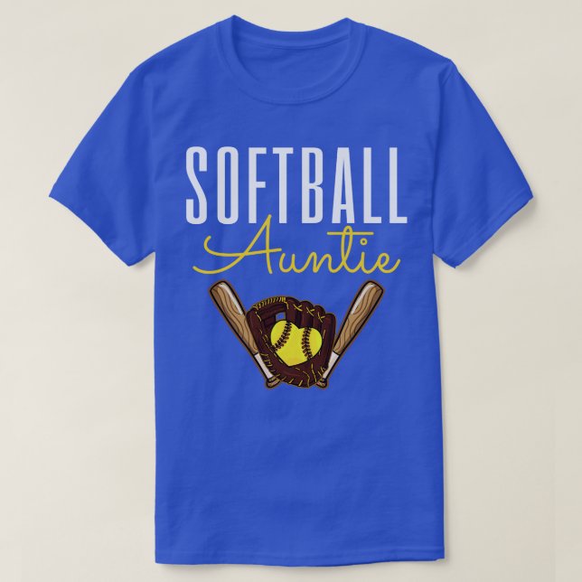 Softball Auntie T-Shirt (Design Front)