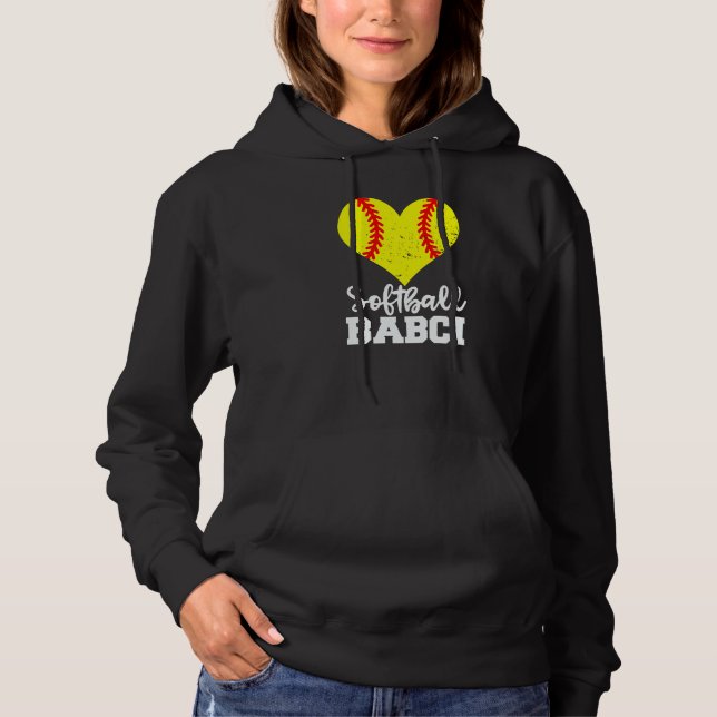 Softball Babci Softball Heart Grandma Babci Hoodie (Front)