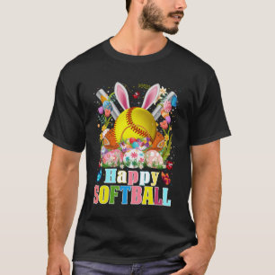 Softball Ball & Bats Bunny Ears Easter Day Boys Ki T-Shirt