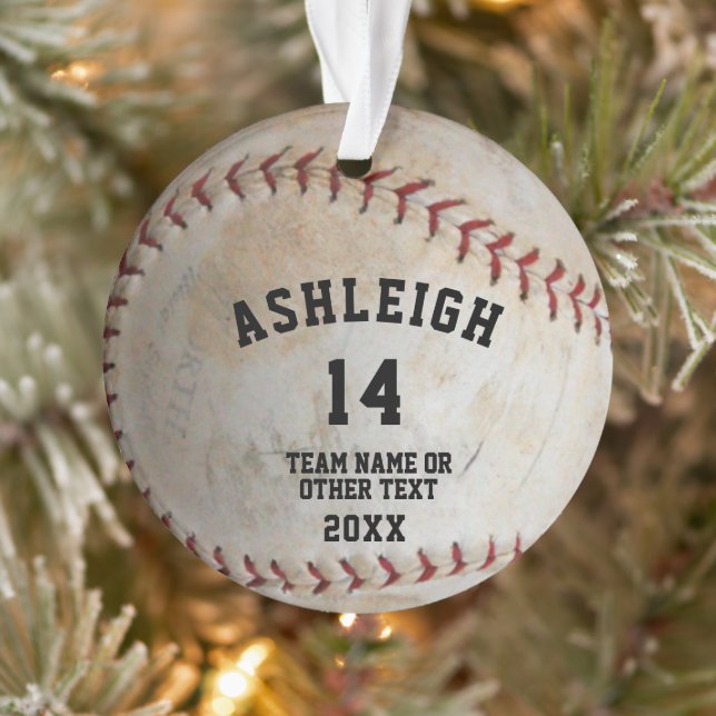Softball Ball Photo Personalised Ornament (Tree)