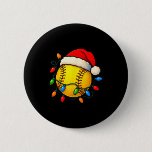 Softball Ball Santa Hat Christmas Softball Xmas Li 6 Cm Round Badge