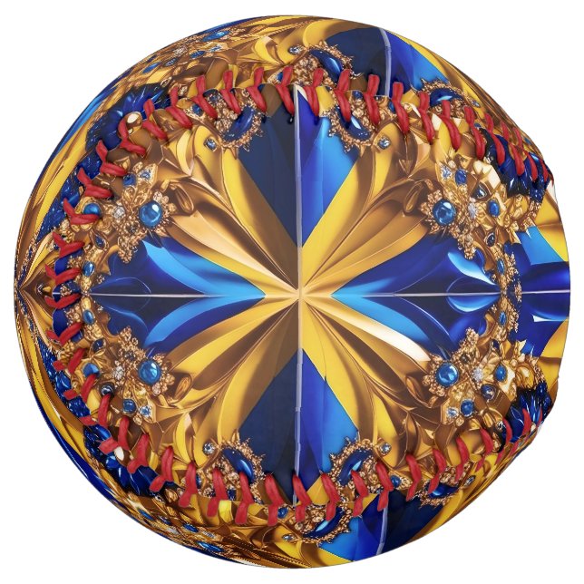 Softball ball with Sweden Colours Design (Front Left)