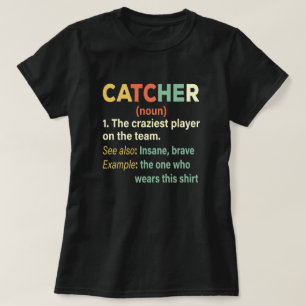 Softball, Baseball Catcher-Vintage Definition T-Shirt