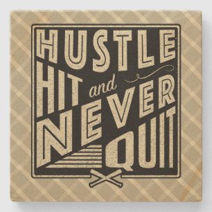 Softball Baseball Hustle, Hit & Never Quit Coaster