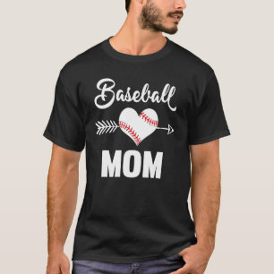 Softball Baseball Mom Leopard Cute Women Mothers D T-Shirt