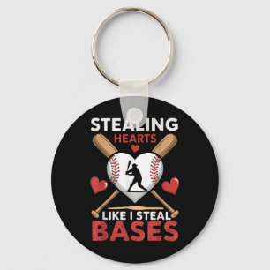 Softball Baseball Stealing Hearts Like I Steal Bas Key Ring