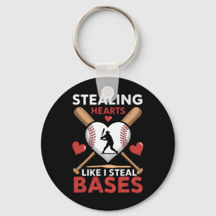 Softball Baseball Stealing Hearts Like I Steal Bas Key Ring