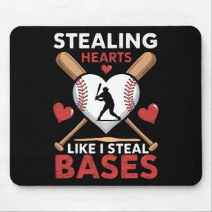 Softball Baseball Stealing Hearts Like I Steal Bas Mouse Pad